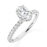 Oval Hidden Halo with Diamond Set Band