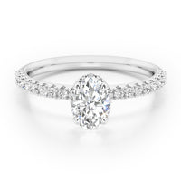 Oval Hidden Halo with Diamond Set Band