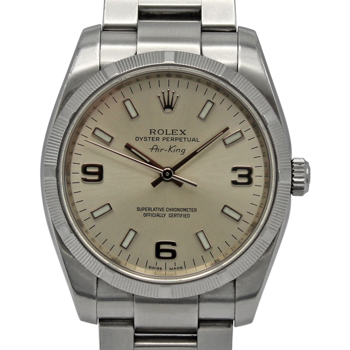 Rolex Air-King 114210 Stainless Steel Watch with Black Dial and Oyster Bracelet