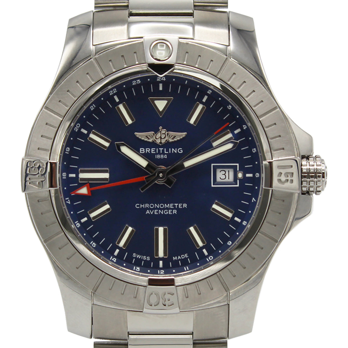 Avenger Automatic GMT 45 with metal bracelet displayed on Chronofinder