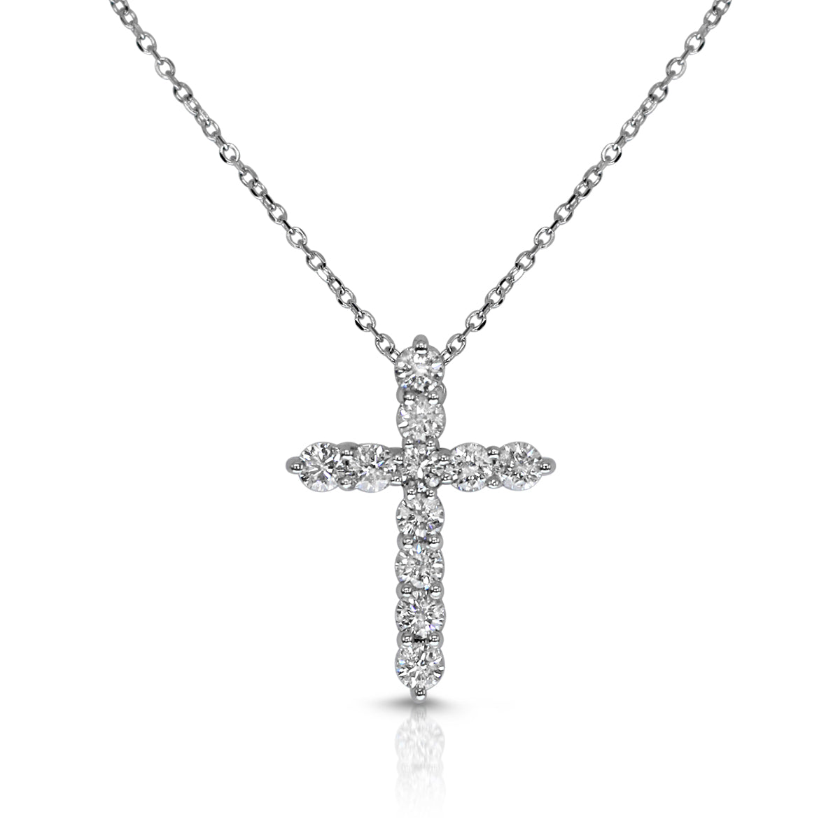 Round Brilliant Diamond Cross - 0.74ct - White Gold