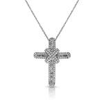 Load image into Gallery viewer, Baguette Diamond Cross Pendant - Small - 0.52ct - White Gold
