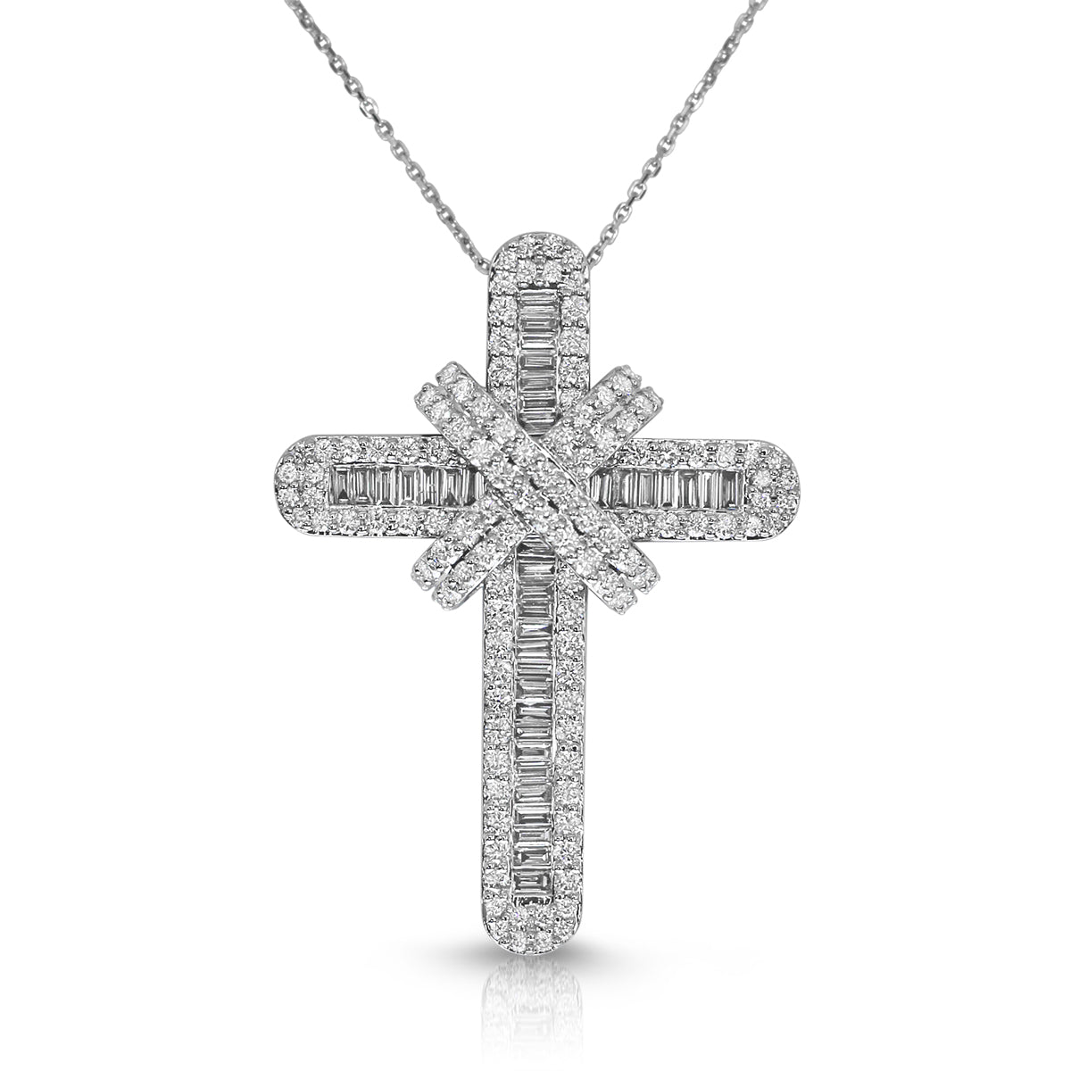 Baguette Diamond Pendant - Medium - 2.16ct - White Gold