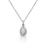 Load image into Gallery viewer, Pear Halo Pendant - 0.59ct - White Gold
