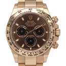 Rolex Cosmograph Daytona 116505 with a chocolate baton dial and a rose gold case