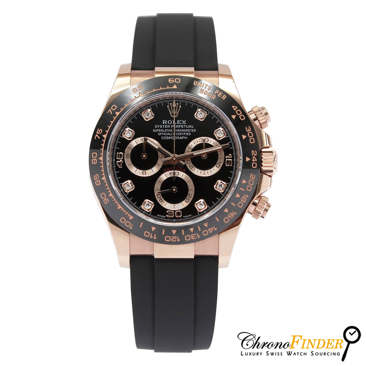 Cosmograph Daytona Oysterflex 116515LN (Black Diamond Dial) Chronofinder Ltd