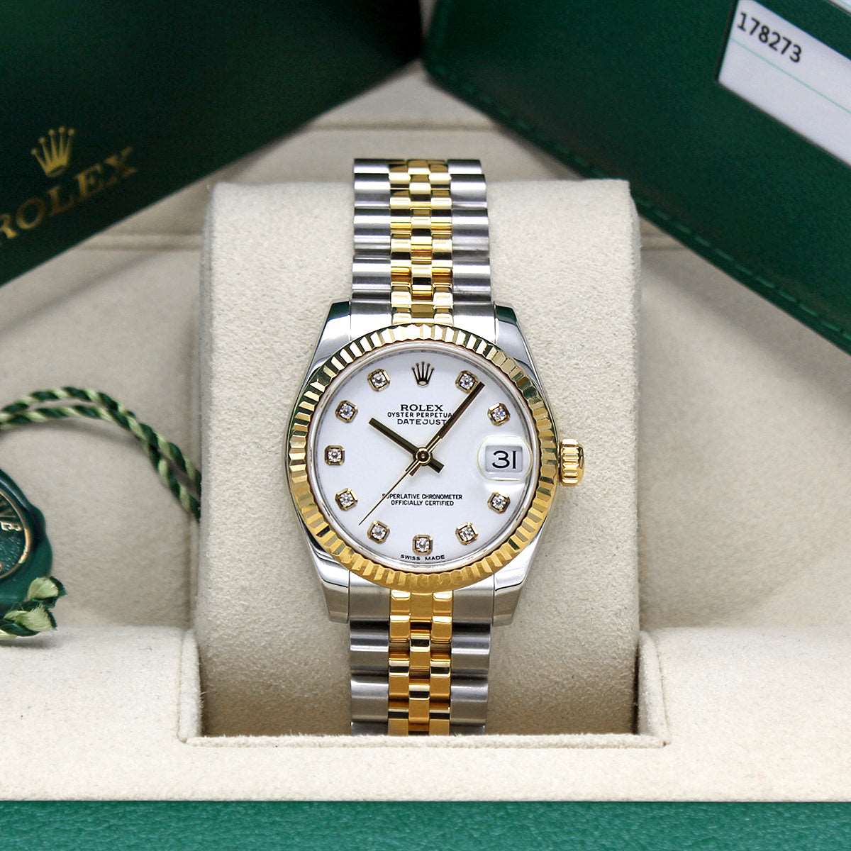 Datejust 31mm Midi 178273 (White Diamond Dial) Chronofinder Ltd