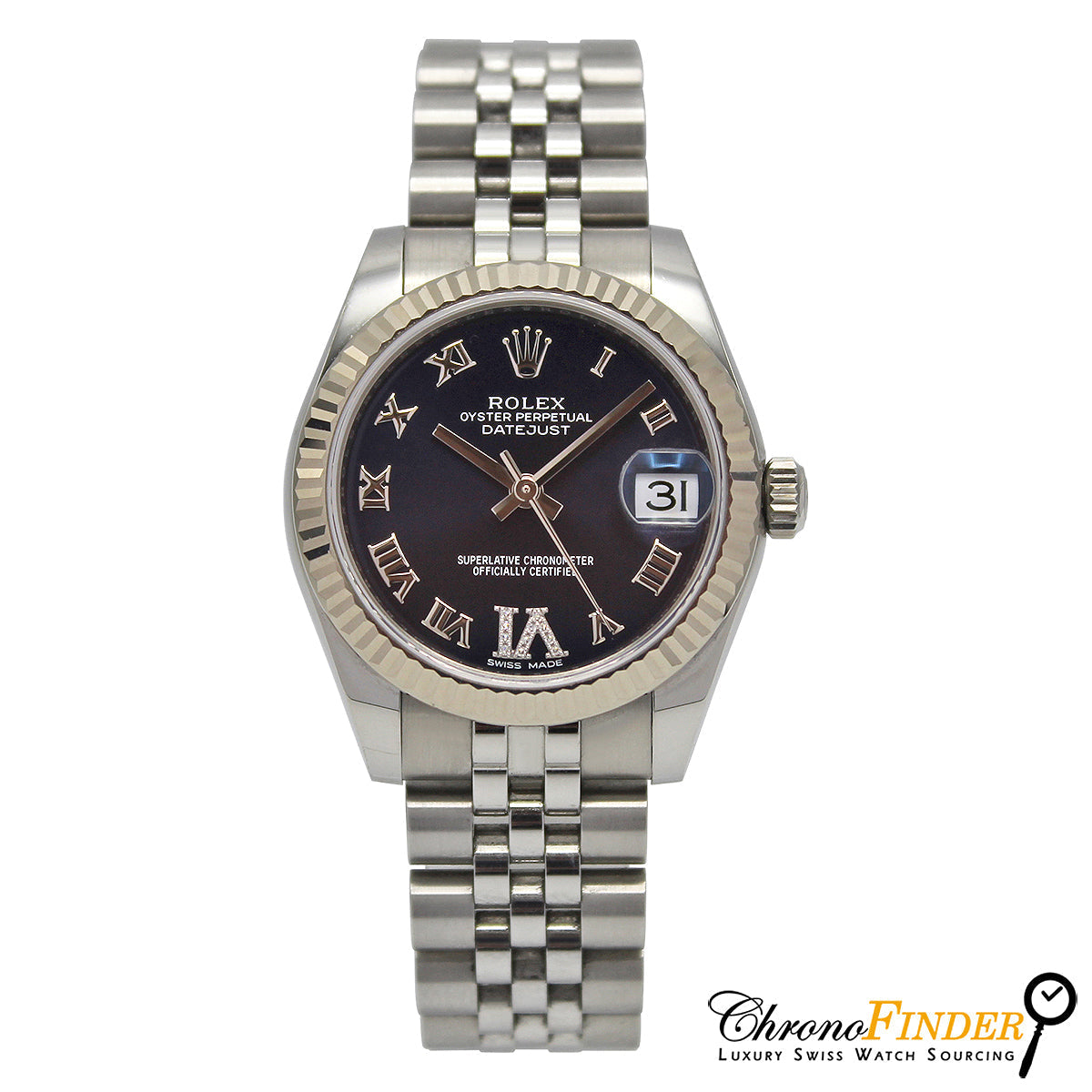 Datejust 31mm Midi 178274 (Aubergine Roman Numeral Dial) Chronofinder Ltd