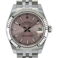 Datejust 31mm Midi 178274 Pink Dial with Baton Markers and Jubilee Bracelet