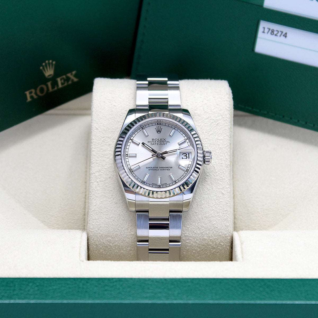 Rolex Datejust 31mm Midi 178274 Silver Baton Dial Chronofinder