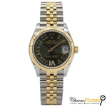 Load image into Gallery viewer, Datejust 31mm Midi 278273 (Olive Green Roman Numeral with Diamond 6) Chronofinder Ltd