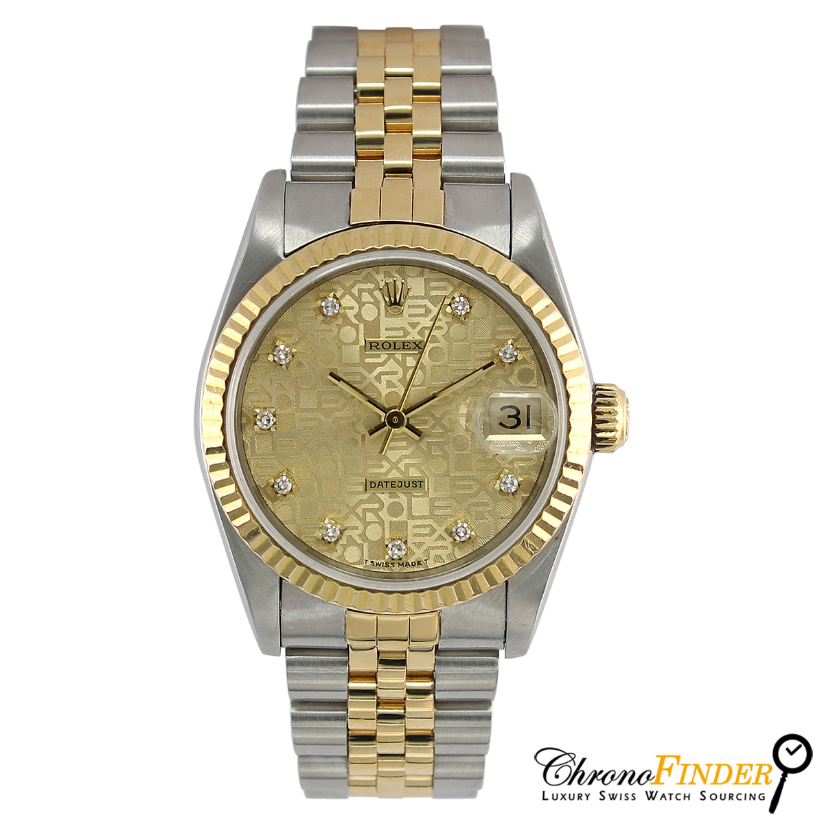 Rolex Datejust 31mm Midi 68273 Champagne Jubilee Diamond Dial Chronofinder Chronofinder Ltd