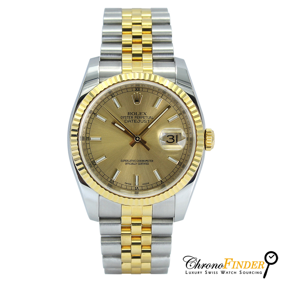 Datejust 36 116233 (Champagne Baton Dial) Chronofinder Ltd