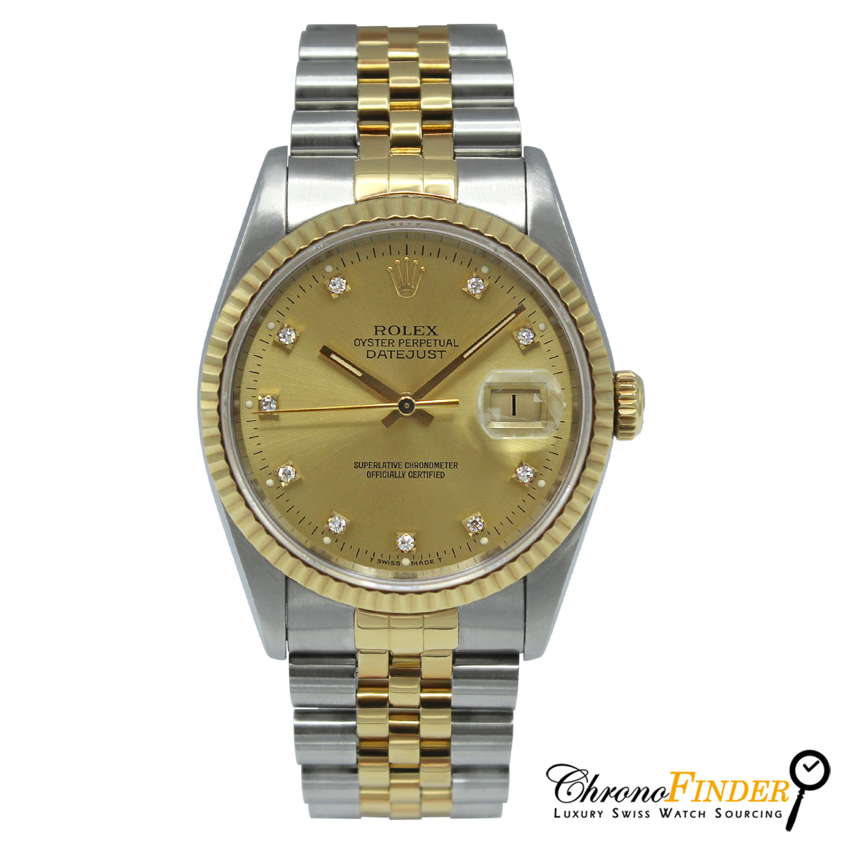 Datejust 36 16233 (Champagne Diamond Dial) Chronofinder Ltd