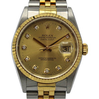 Rolex Datejust 36 16233 with Champagne Diamond Dial