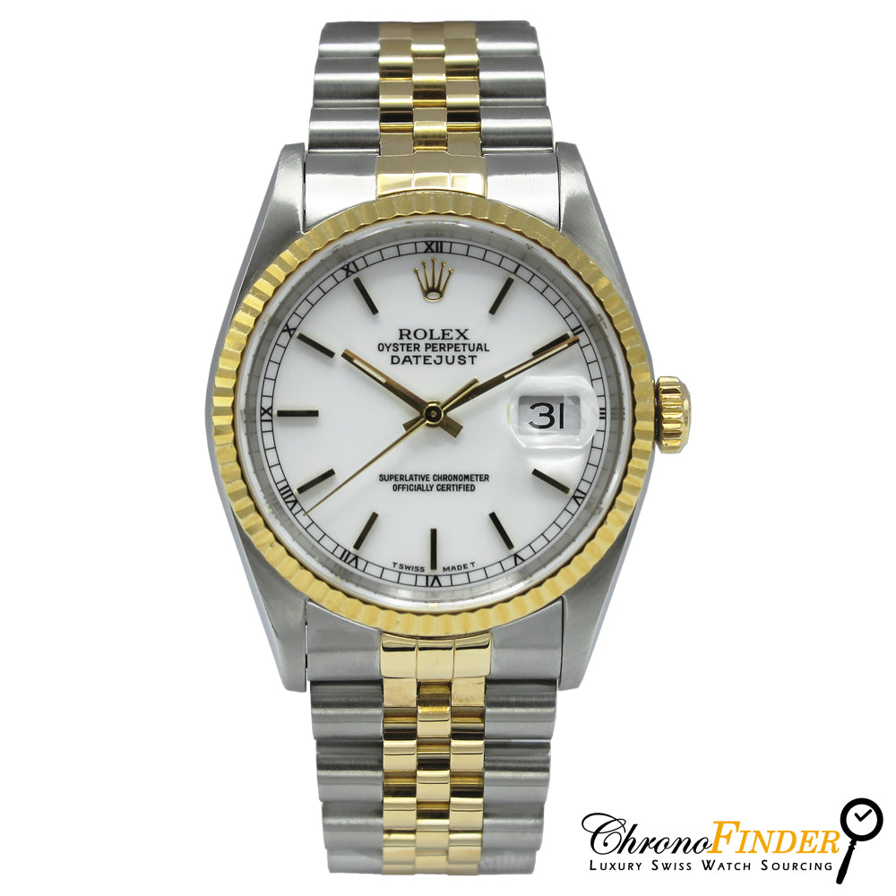 Datejust 36 16233 (White Baton Dial) Chronofinder Ltd