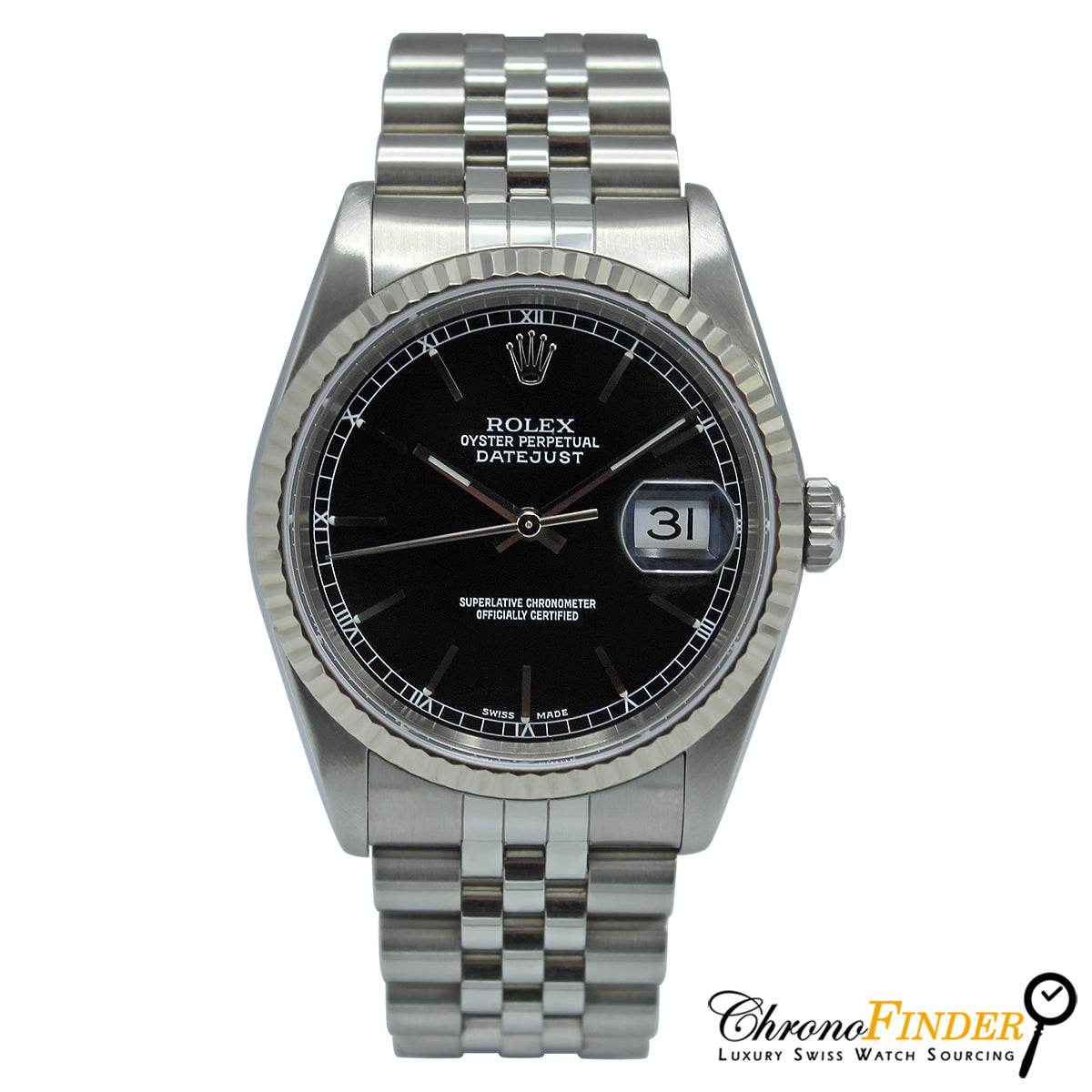 Datejust 36 16234 (Black Baton Dial) Chronofinder Ltd