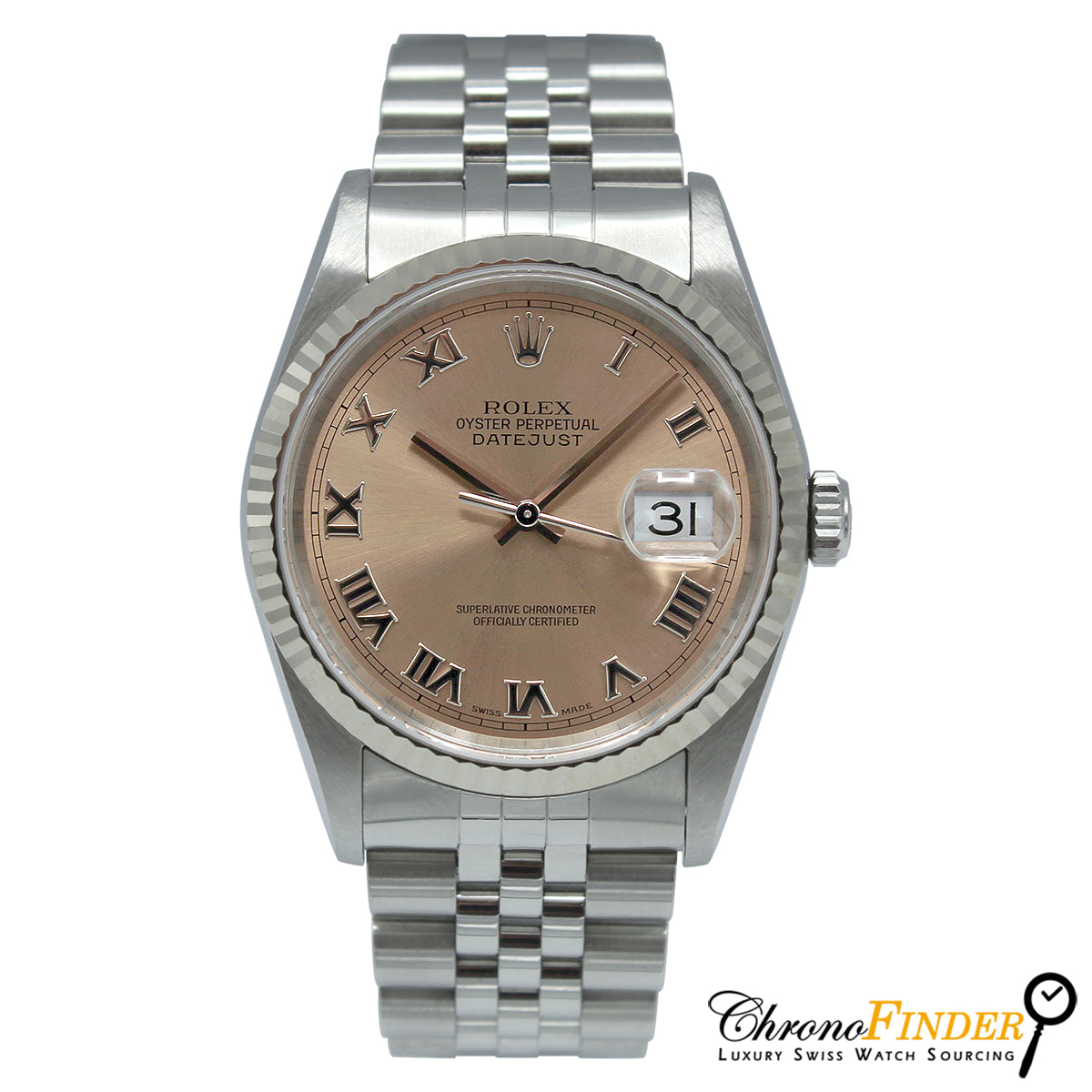 Datejust 36 16234 (Salmon Roman Numeral Dial) Chronofinder Ltd