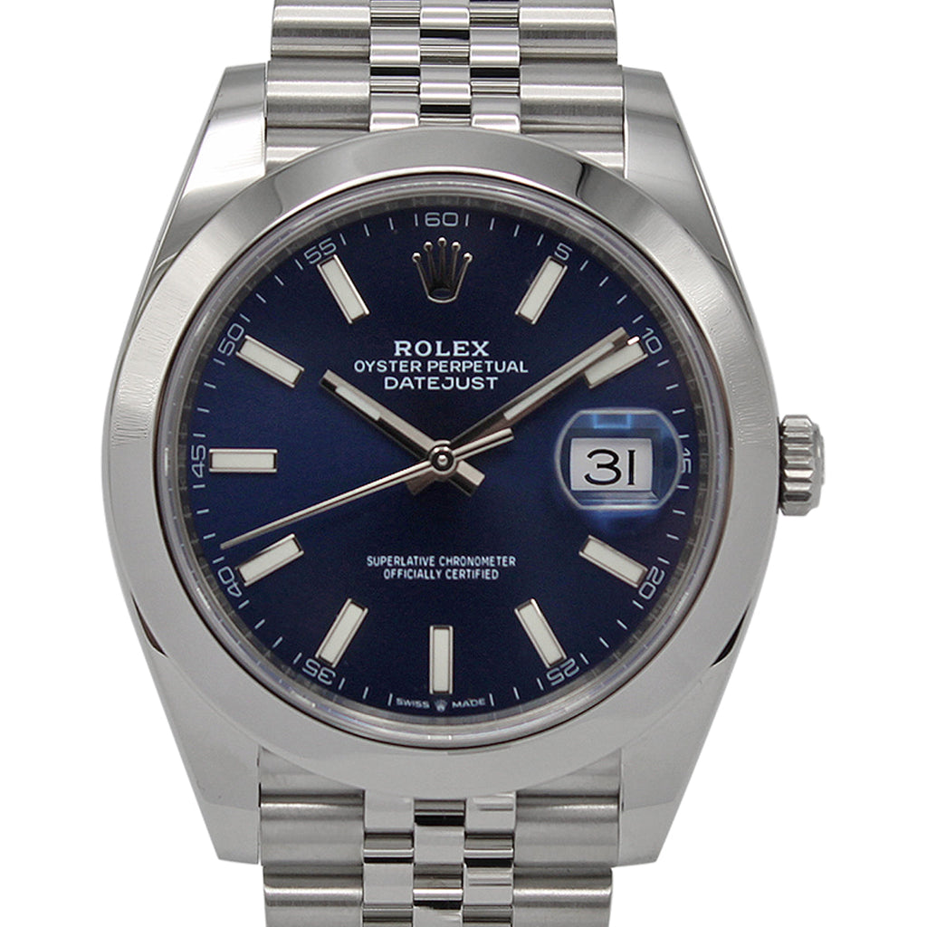 Rolex Datejust 41 126300 Navy Blue Baton Dial Chronofinder