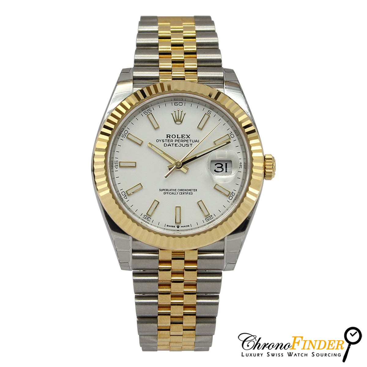 Datejust 41 126333 (White Baton Dial - Jubilee) Chronofinder Ltd