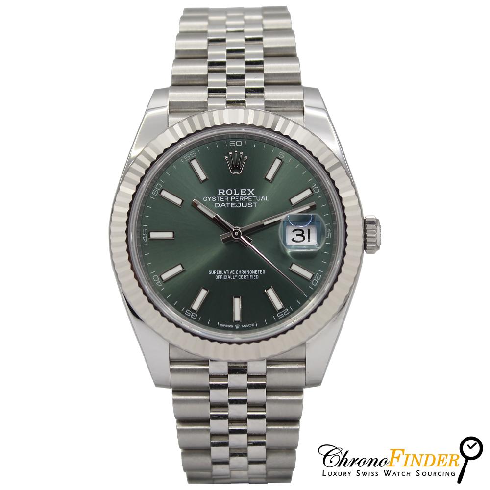 Datejust 41 126334 (Mint Green Baton Dial-Jubilee) Chronofinder Ltd