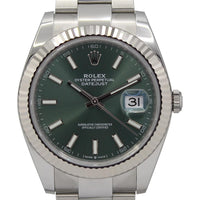 Datejust 41 126334 (Mint Green Baton Dial-Oyster) Chronofinder Ltd