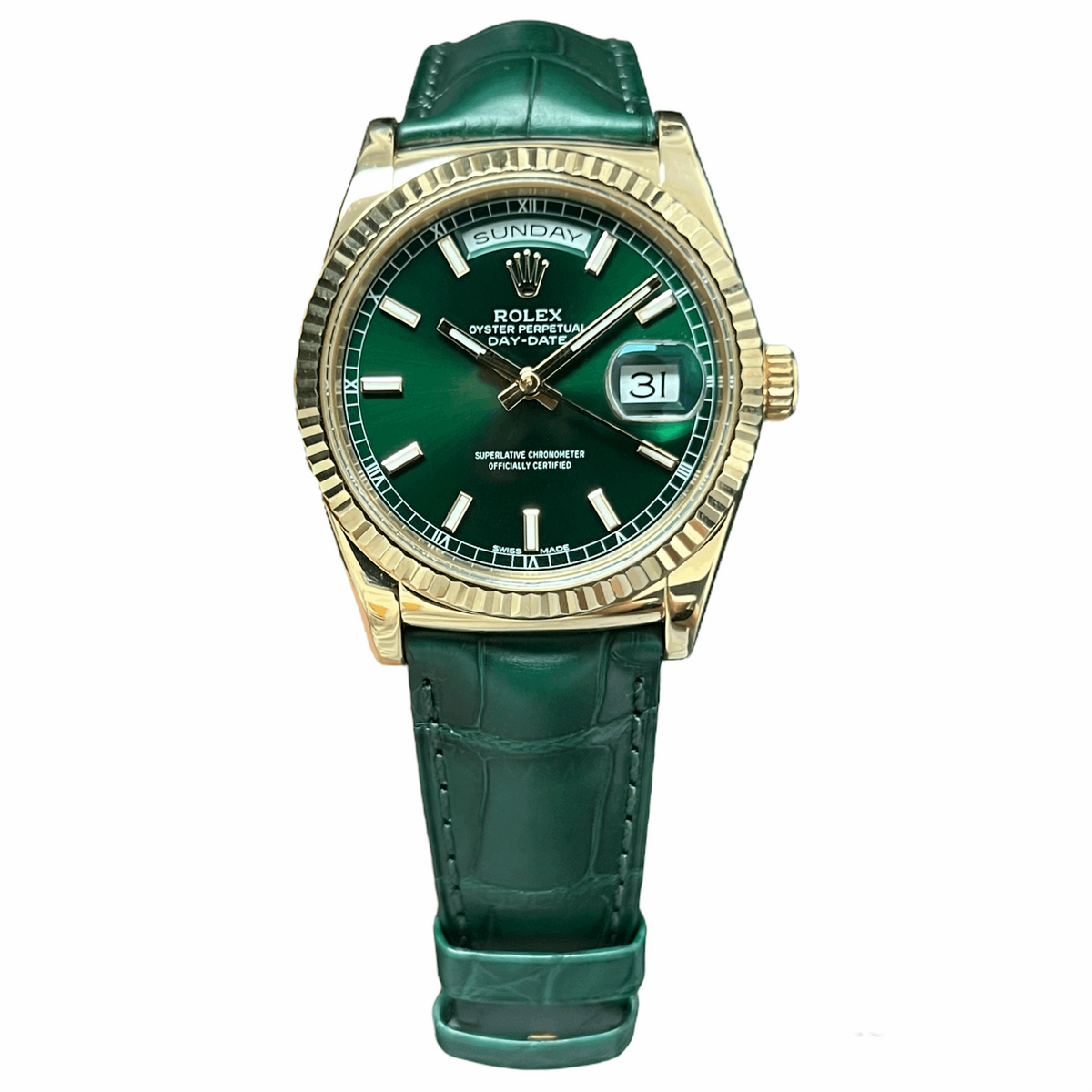 Rolex day date 36 green hot sale