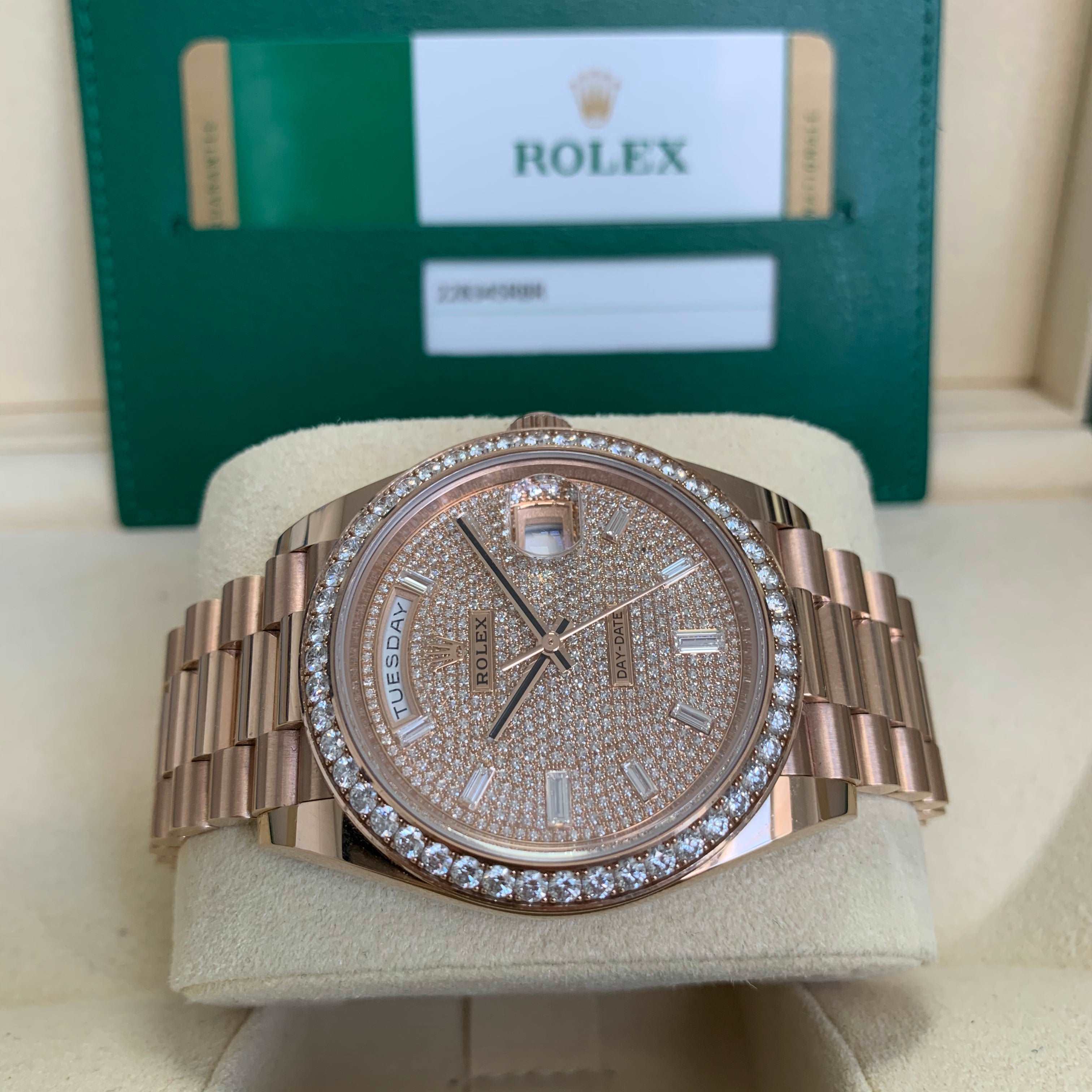 Rolex Day-Date 40 228345RBR with Pave Diamond Dial