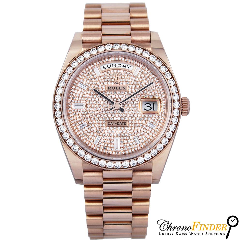 Day-Date 40 228345RBR (Pavé Diamond Dial)