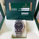 Rolex Explorer 36mm 114270 Close-up of Black Dial and Case Details