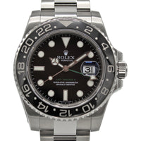 Rolex GMT-Master II 116710LN with black bezel and green GMT hand