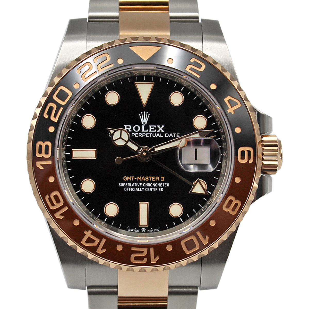 Rolex GMT-Master II 126711CHNR watch with a new style card