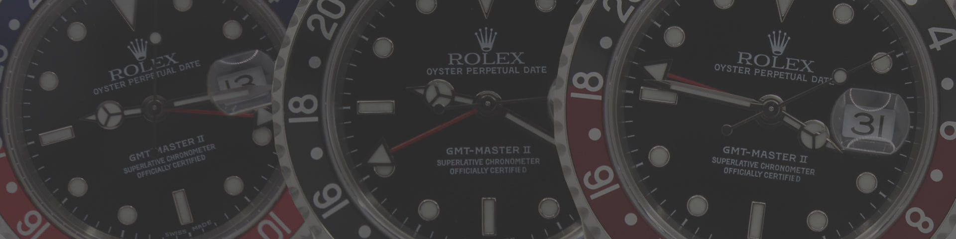 Banner featuring a luxury GMT watch with a detailed design and high-quality finish