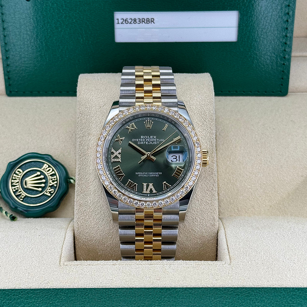 Datejust 36 126283RBR (Olive Green Roman Dial)