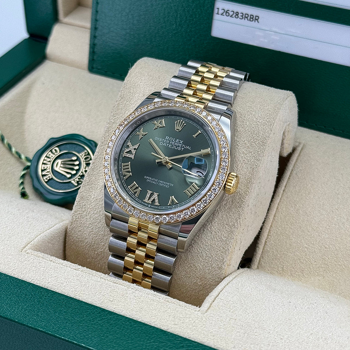 Datejust 36 126283RBR (Olive Green Roman Dial)