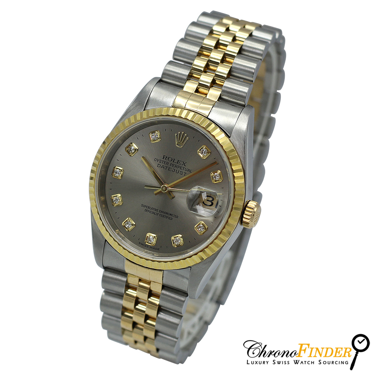 Luxury Watch with Steel Bracelet and Diamond Bezel