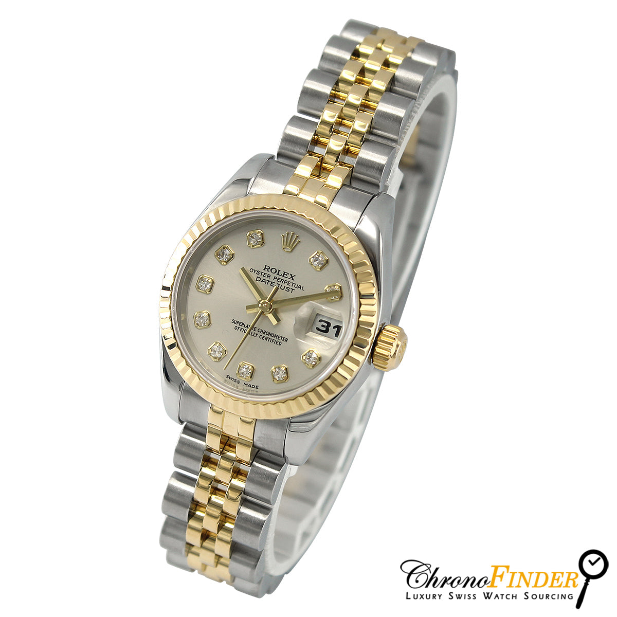 Lady-Datejust 179173 (Silver Diamond Dial) Chronofinder Ltd