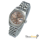 Close-up of Lady Datejust 26mm 79174 Pink Diamond Dial with Steel Bracelet