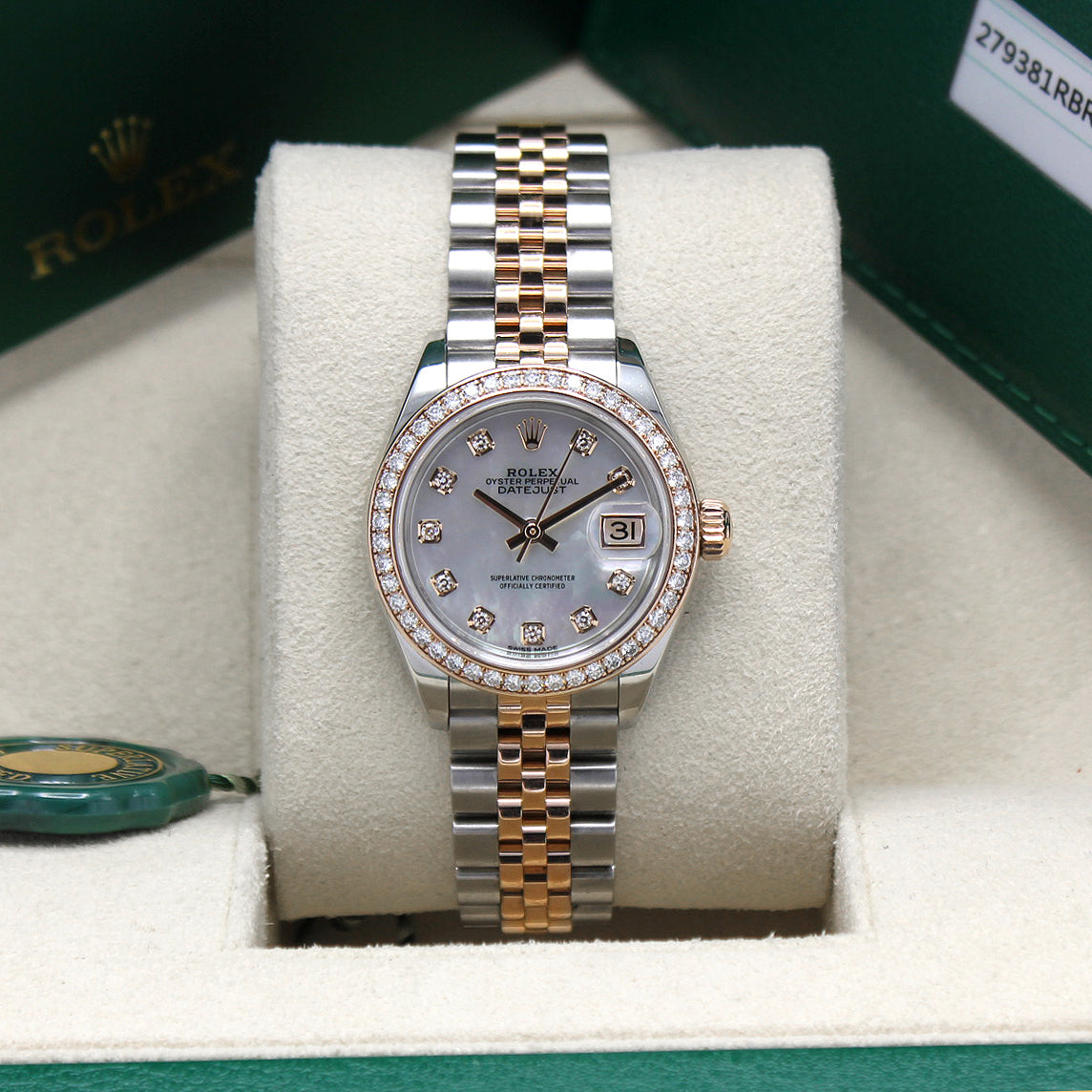 Lady-Datejust 279381RBR (Mother Of Pearl Diamond Dial) Chronofinder Ltd