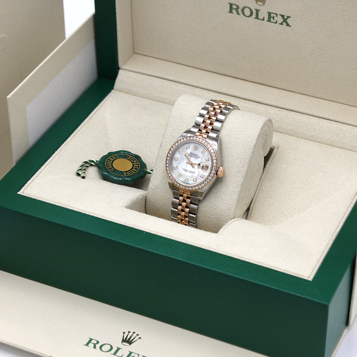 Lady-Datejust 279381RBR (Mother Of Pearl Diamond Dial) Chronofinder Ltd