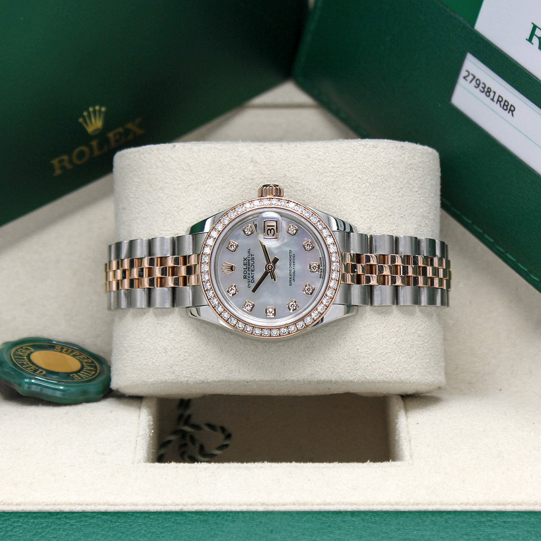 Lady-Datejust 279381RBR (Mother Of Pearl Diamond Dial) Chronofinder Ltd