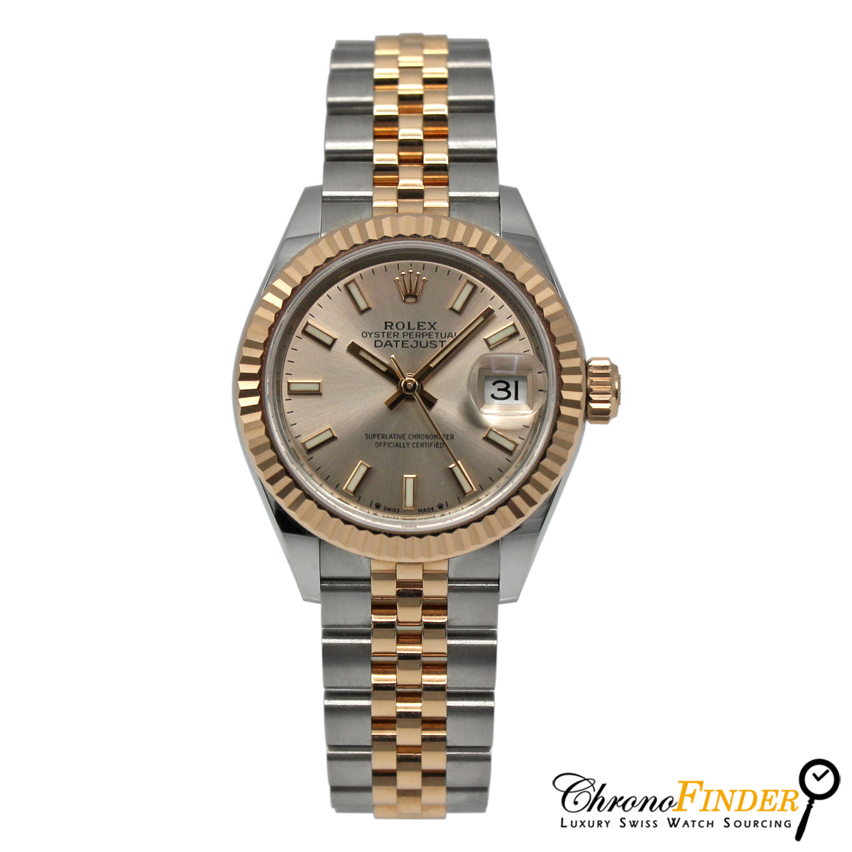 Lady-Datejust 28mm 279171 (Sundust Rose Baton Dial) Chronofinder Ltd