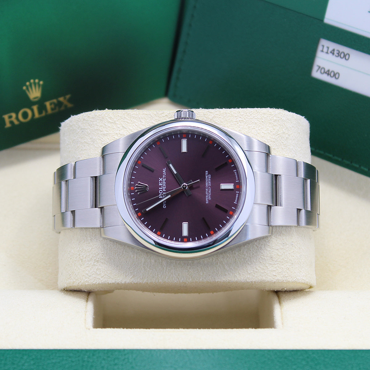 Oyster Perpetual 39 114300 (Red Grape Dial) Chronofinder Ltd