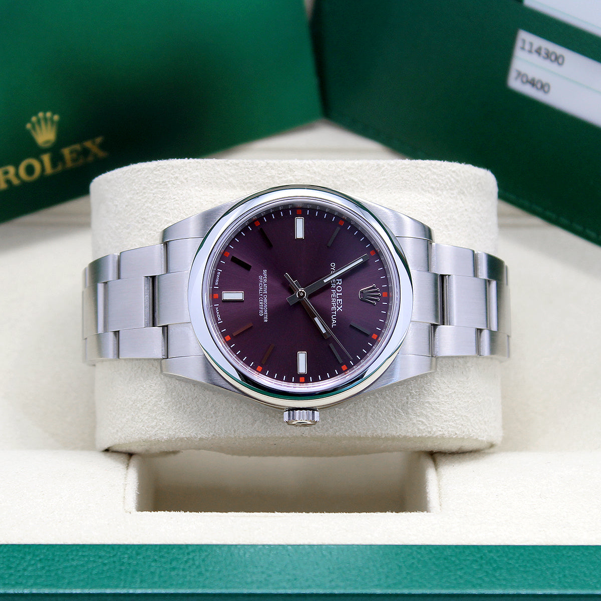 Oyster Perpetual 39 114300 (Red Grape Dial) Chronofinder Ltd