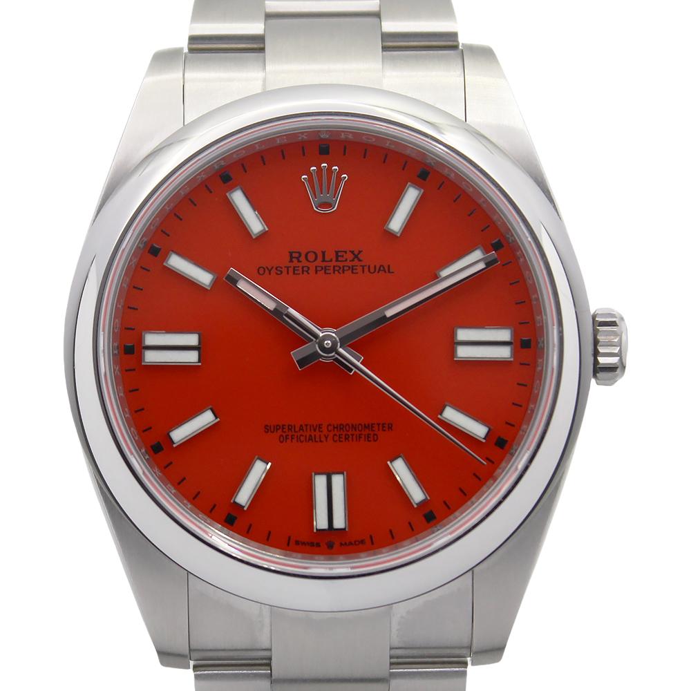 Oyster Perpetual 41 124300 (Coral Red Dial) Chronofinder Ltd