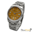 Rolex Oyster Perpetual 41mm model 124300 distinctive mustard yellow dial