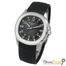 Patek Philippe Aquanaut 5167A-001 watch with a black rubber strap and stainless steel casing