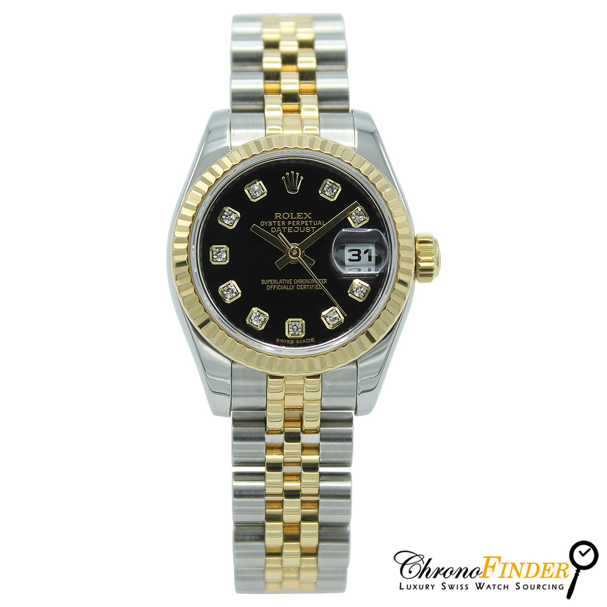 Lady-Datejust 179173 (Black Diamond Dial)