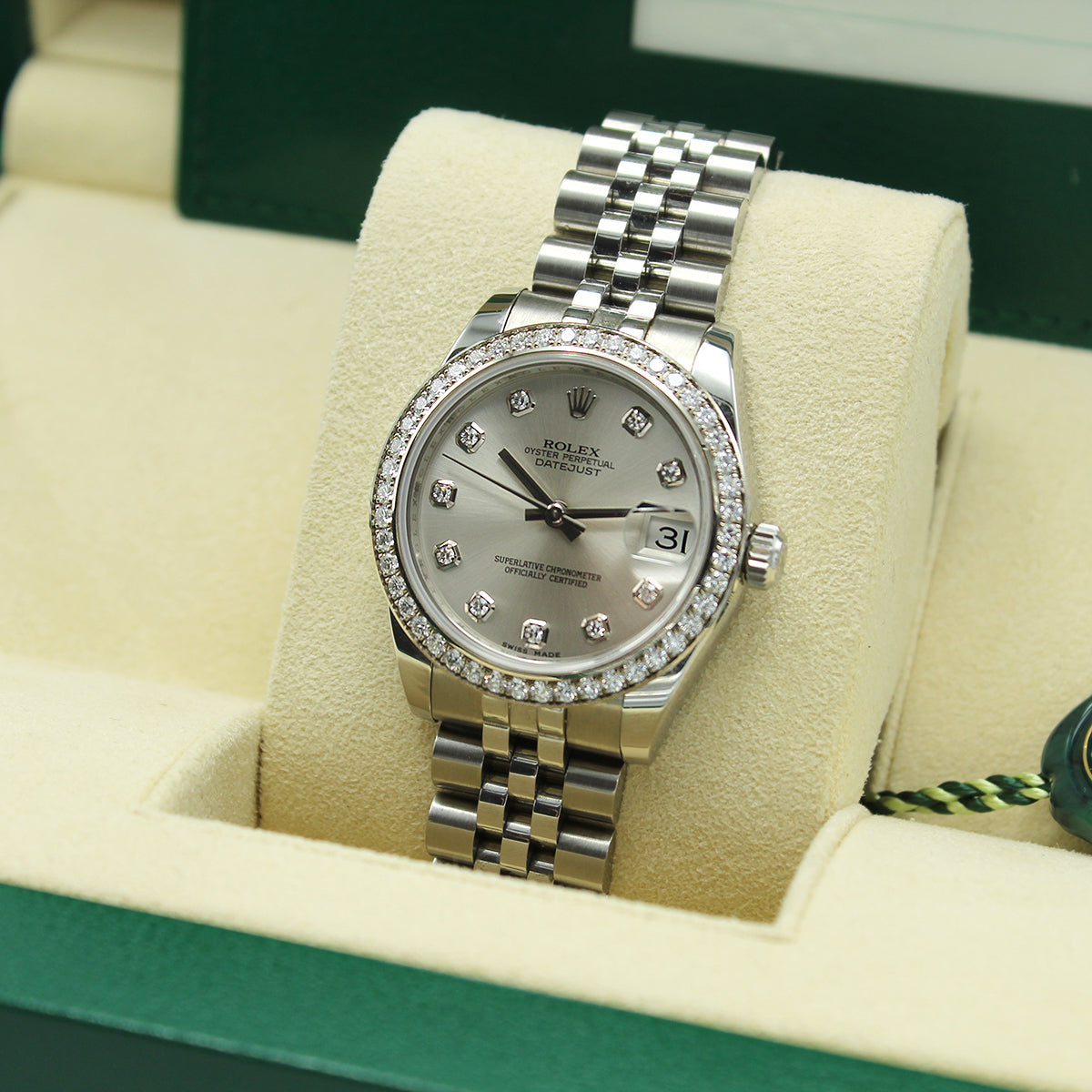 Rolex datejust 31 silver sale