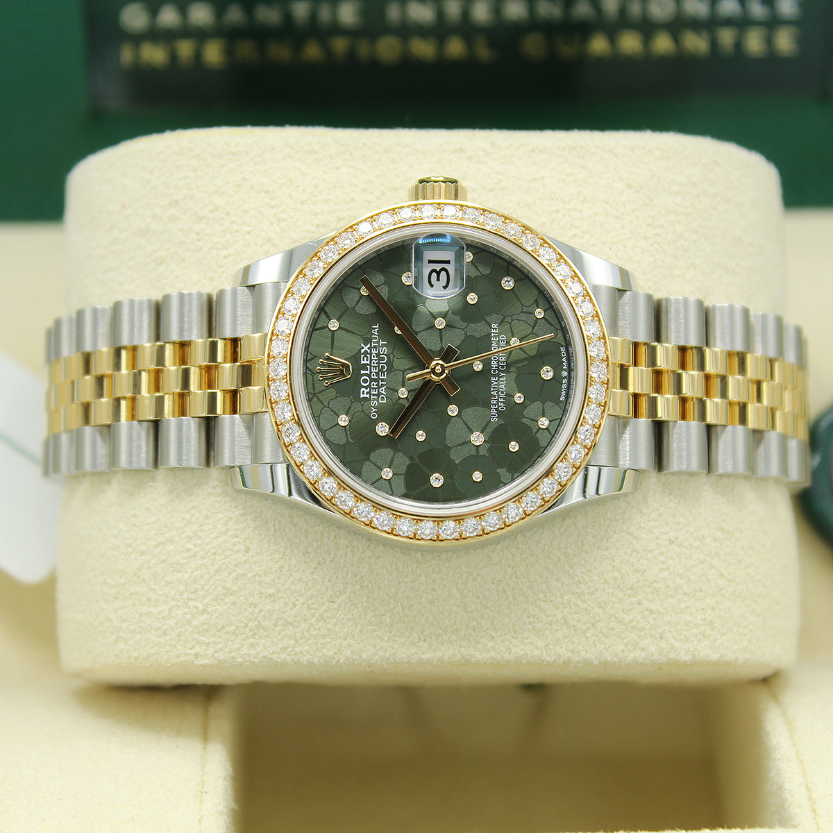 Datejust 31 Midi 278383RBR (Olive Green Floral Diamond Dial)